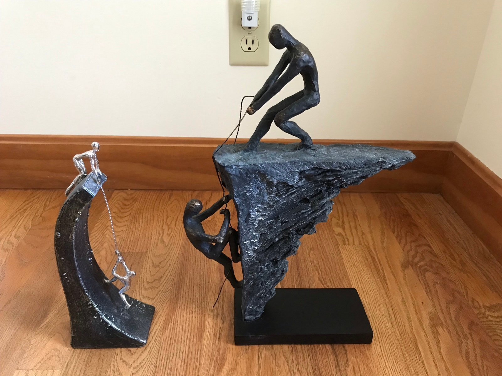 Two Two Mountain Climbers Sculptures - Like New