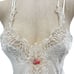 Vintage 70s 80s California Dynasty White Lace and Satin Rose Lingerie Slip Dress