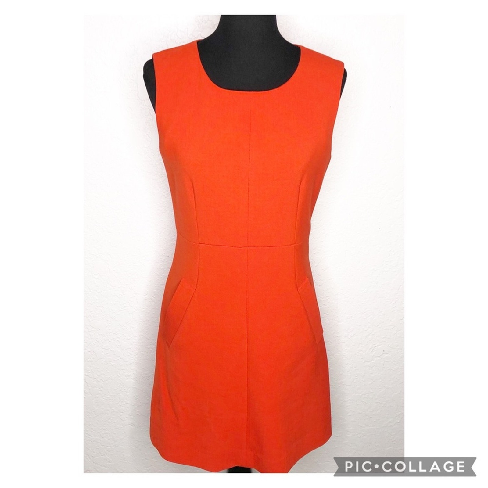 Diane von Furstenberg Carpreena orange red sleeveless sheath dress size 8