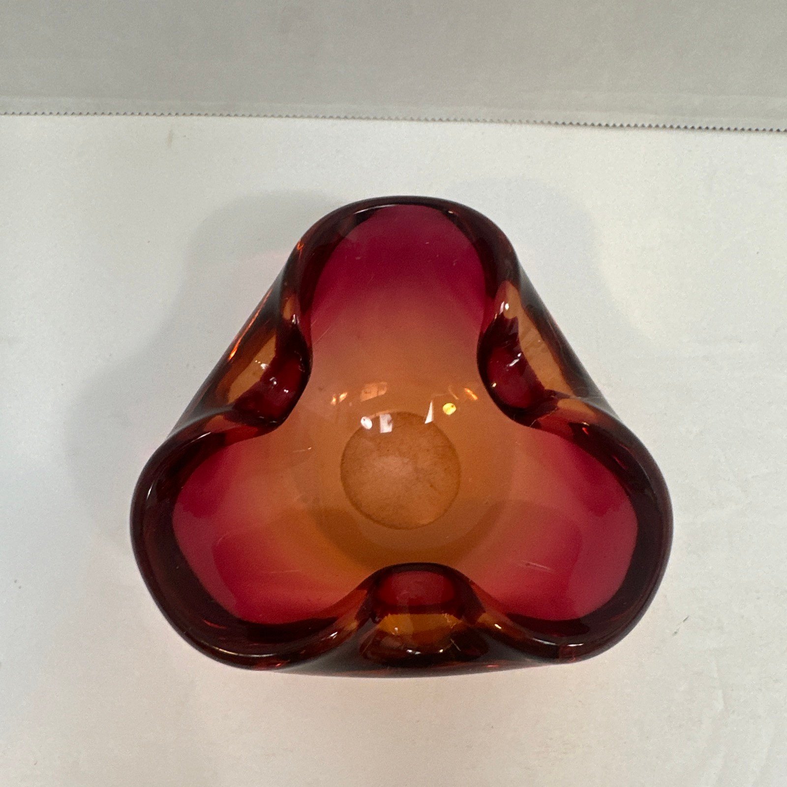 Vintage Murano Pink/Peach Art Glass Small Bowl Ashtray MCM