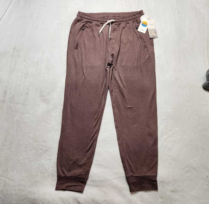 New men's XL Vuori Ponto performance jogger pants in Fossil Heather