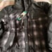 Pendleton Mens 650 Fill Down Black Ombre Plaid Hooded Jacket Parka Coat xl