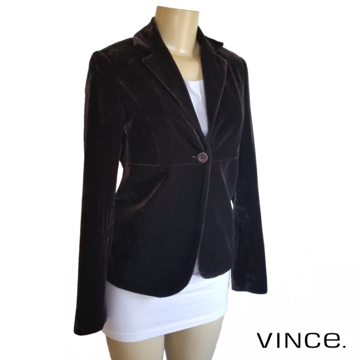 Vince high waist one button blazer
