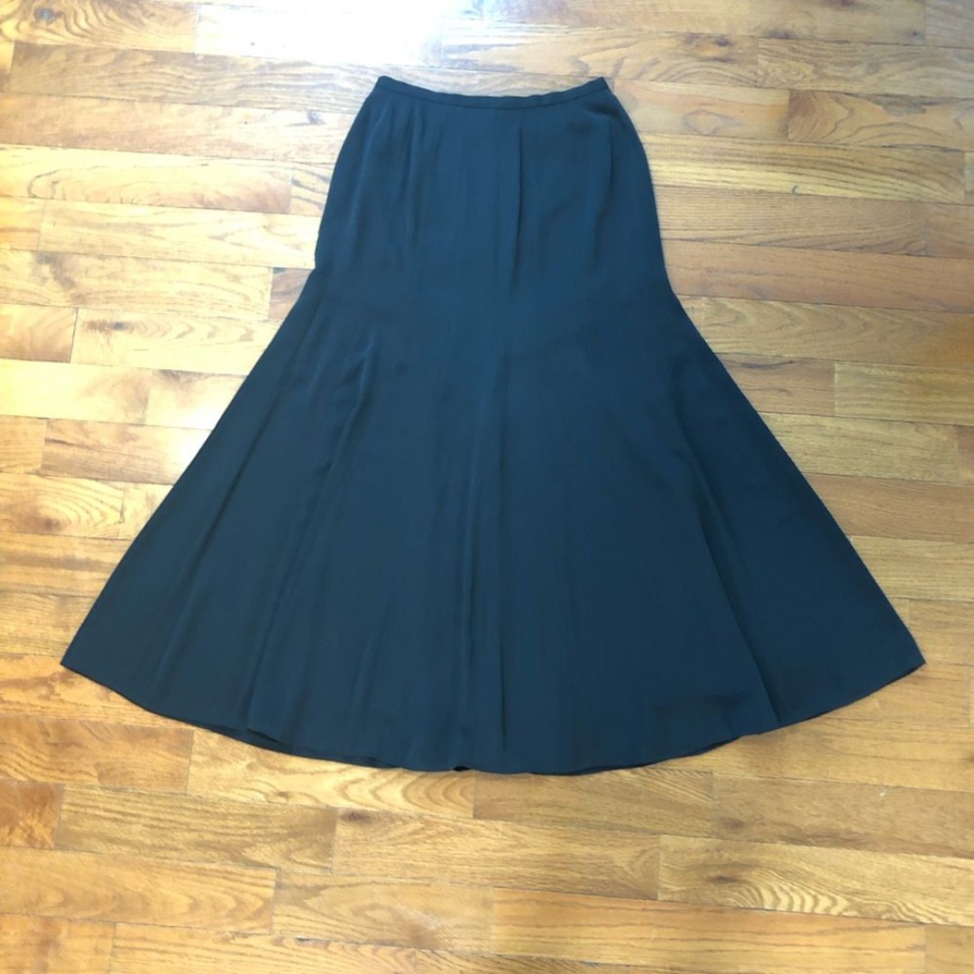 Vintage Harve Bernard Black Trumpet Skirt, Women's 8, Classic Chic, Preowned
