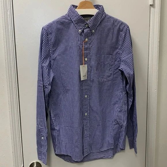 Jack Spade NWT Men’s M Navy Gingham Shirt