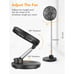 Oscillating Standing Fan, 12 Foldable Portable Fan with 12000mAh Rechargeable B
