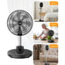 Oscillating Standing Fan, 12 Foldable Portable Fan with 12000mAh Rechargeable B