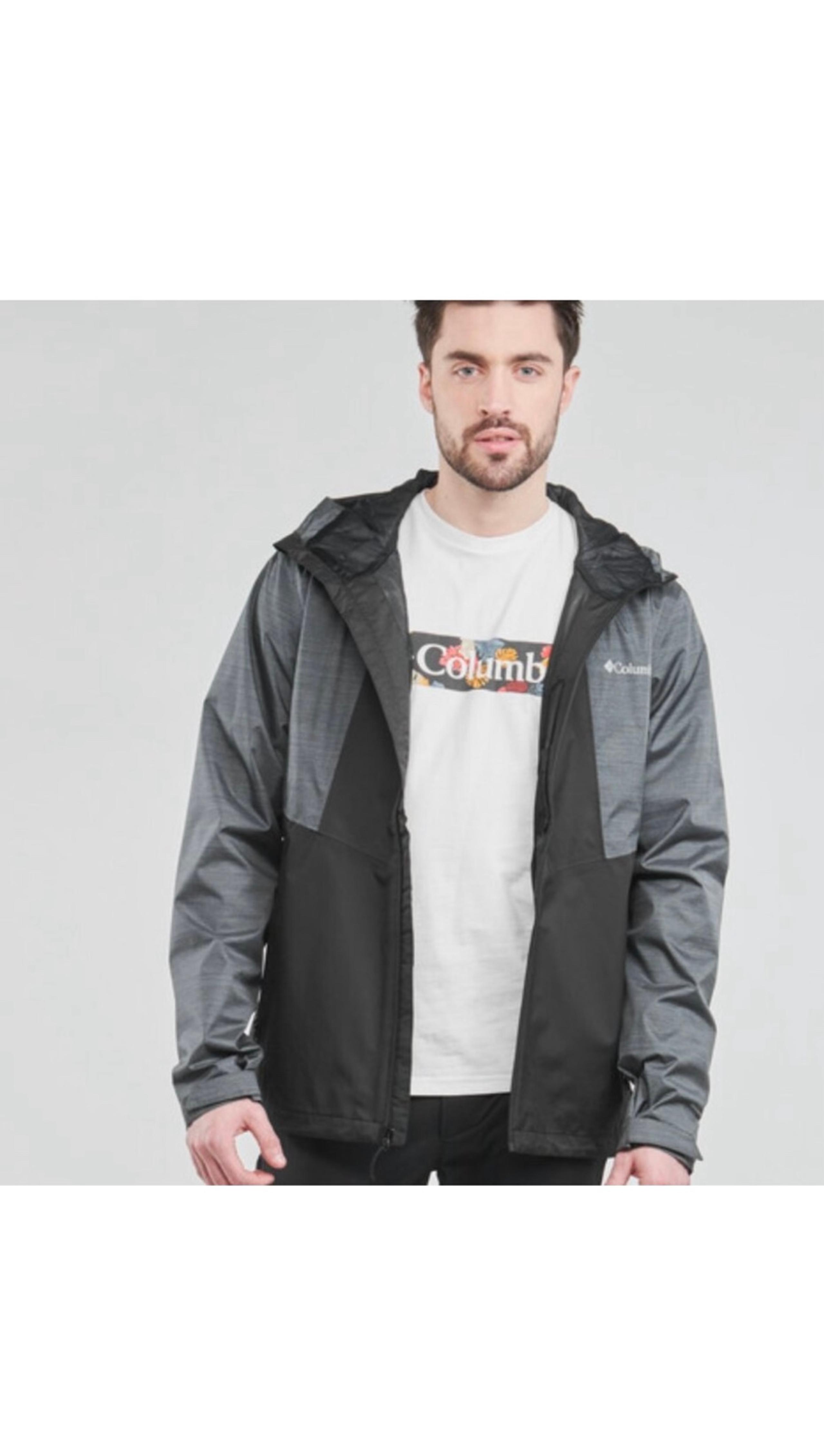 Men's Black Gray Inner Limits II Hooded Windruner Jacket Size S - Columbia