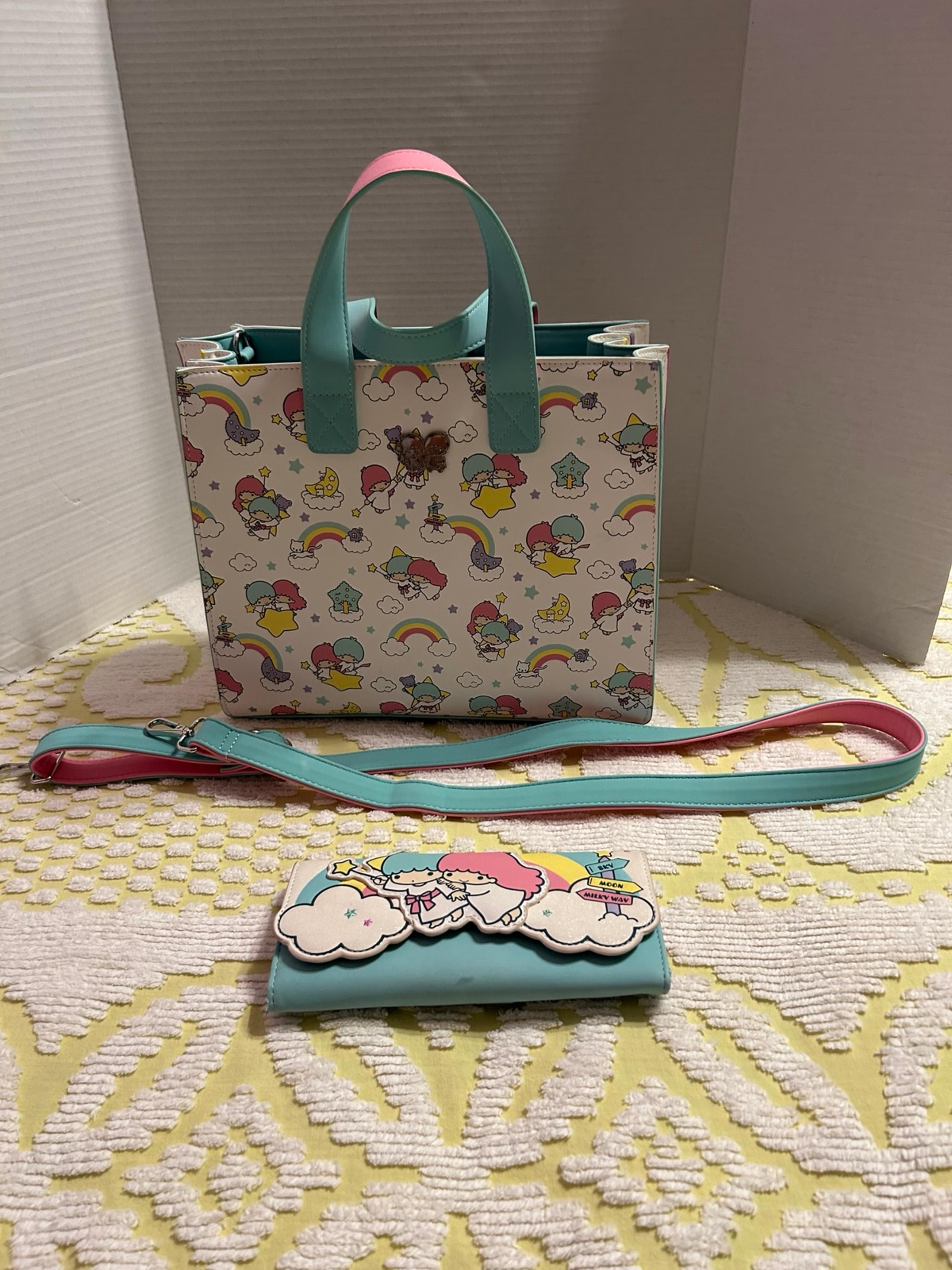 Loungefly X Sanrio Little Twin Stars Rainbow Cloud Large Bag/Trifold Wallet