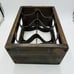 Vintage Rustic Wood Leather Straps Brown Solid Wine Rack 6 Bottles Primitive