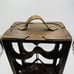 Vintage Rustic Wood Leather Straps Brown Solid Wine Rack 6 Bottles Primitive