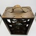 Vintage Rustic Wood Leather Straps Brown Solid Wine Rack 6 Bottles Primitive