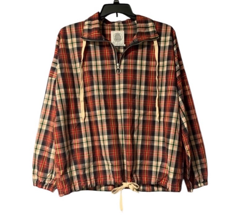 URBAN OUTFITTTERS Unisex Plaid 1/4 Zip Anorak Jacket