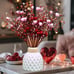 NEW 8Pcs Valentines Day Decorations Artificial Red Berry Stems - 16 Inch