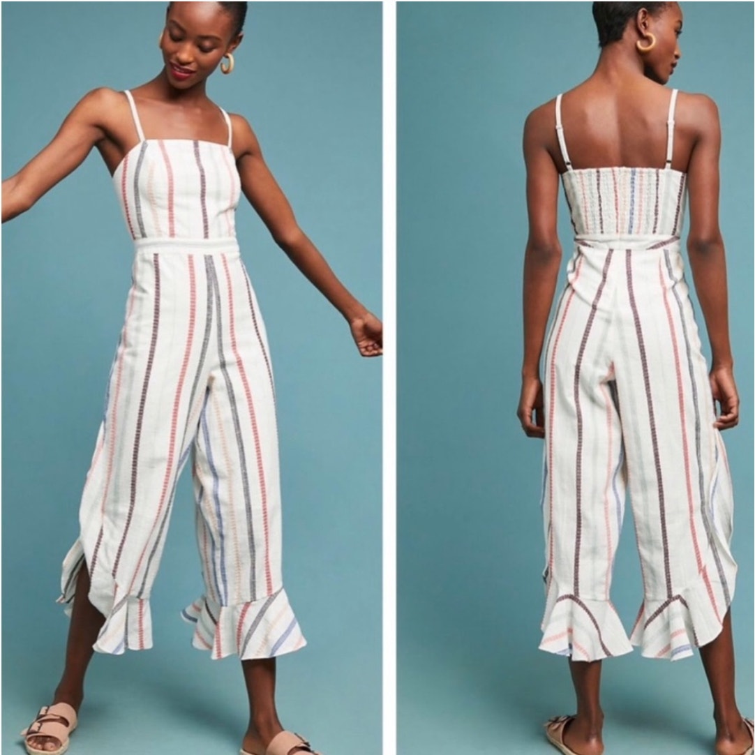 Red Carter Anthropologie Everly Jumpsuit
