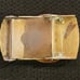 Mexican bronze coin & silverplate belt buckle