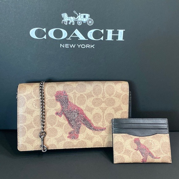 Coach Rare Set Callie Clutch Purse Wallet Rexy Dinosaur Limited Edition Sui