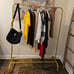 Metal 43.3 Inches Garment Rack with Bottom Shelf Clothing Rack