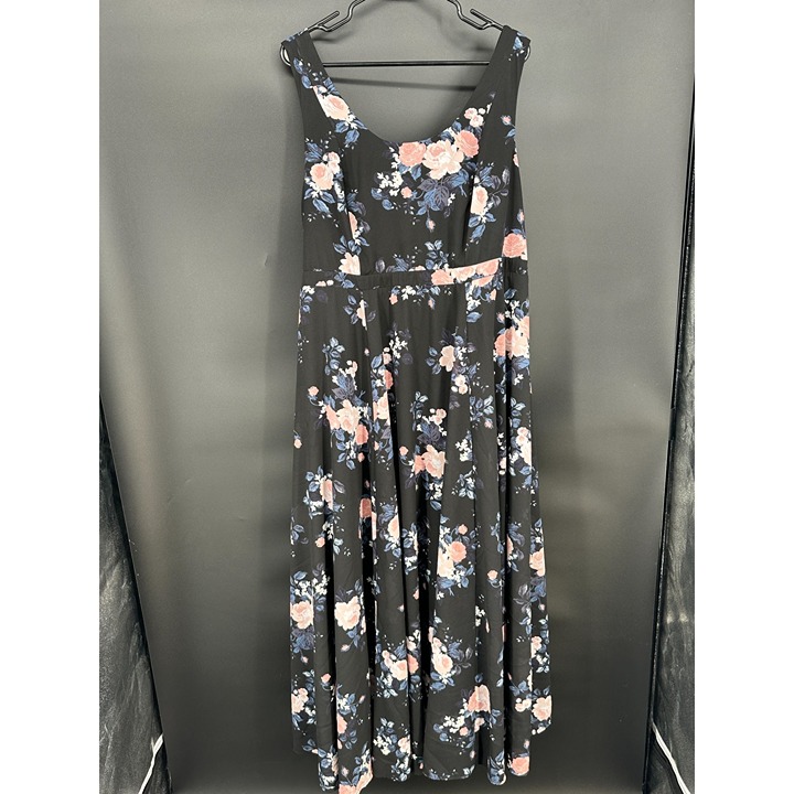 Torrid Floral Chiffon Maxi Dress 2 2X Smocked Back Babydoll Summer