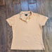Burberry Golf Womens Polo Shirt Size L Orange Nova Check Trim Logo