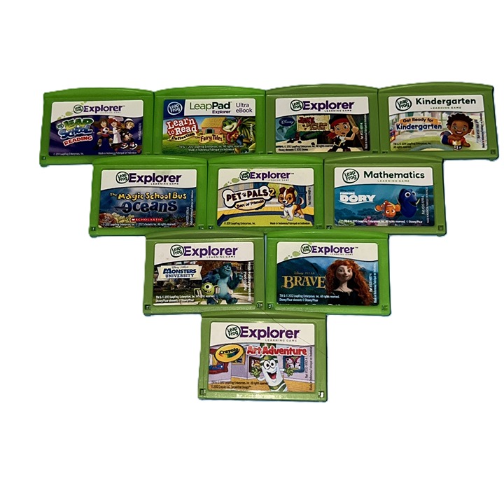Leap Frog LeapPad Explorer 10 Learning Games Lot Magic School Bus Brave Reading