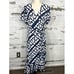 CAbi Perfect Wrap Dress Blue/White S #5955 EUC