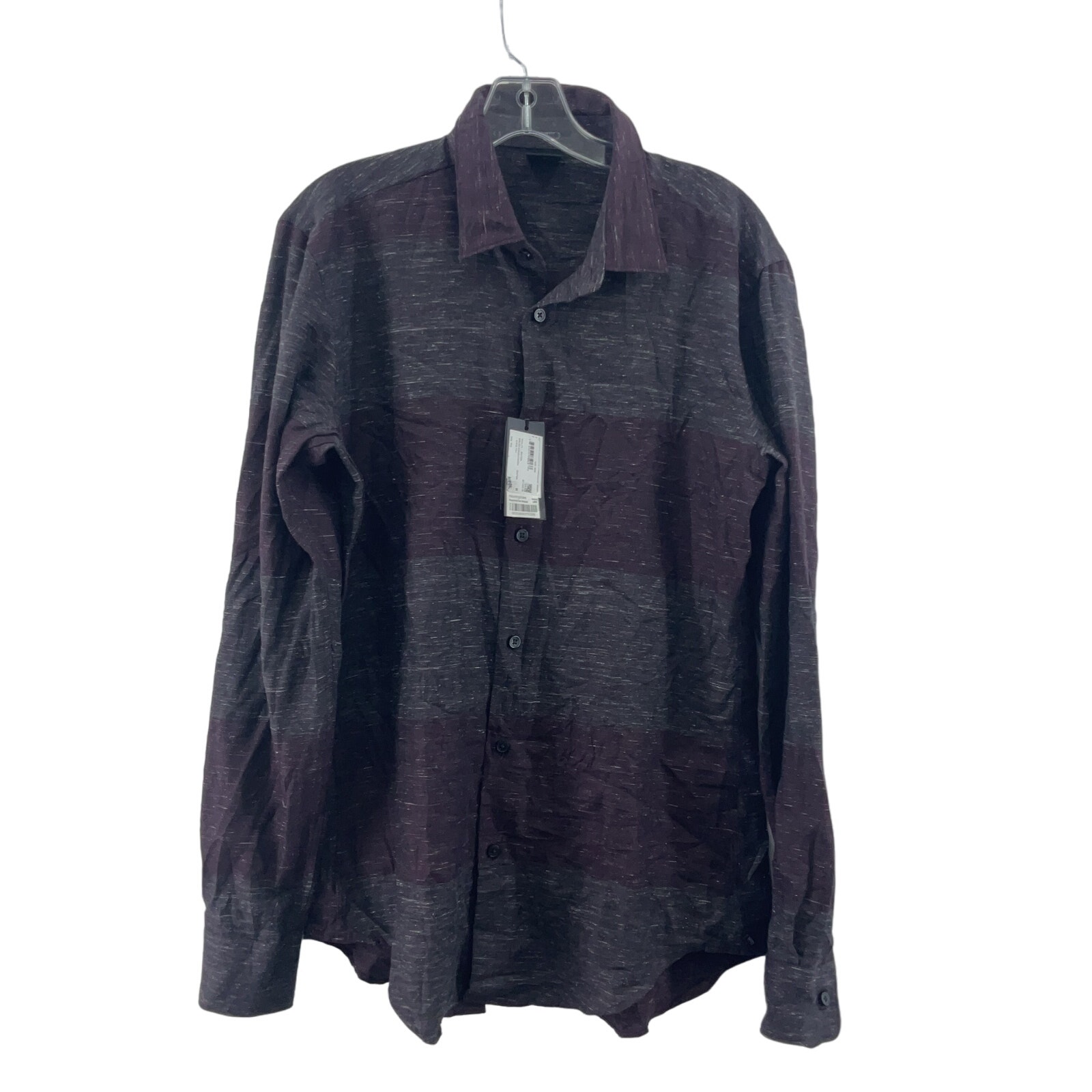 Hugo Boss Dark Red Brown Long Sleeve Cotton Men's Medium Button-Up Shirt NWT
