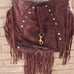 JJ Winters Jessica Tote Purple Suede Fringe Bohemian Hippie Festival Grunge Bag