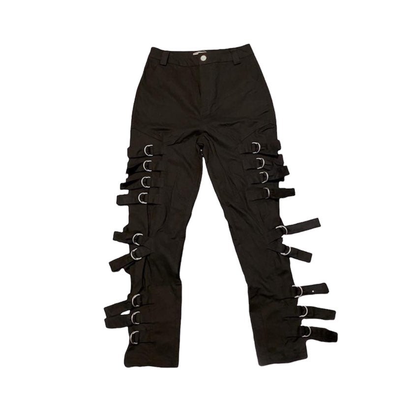 Asos black buckle pants