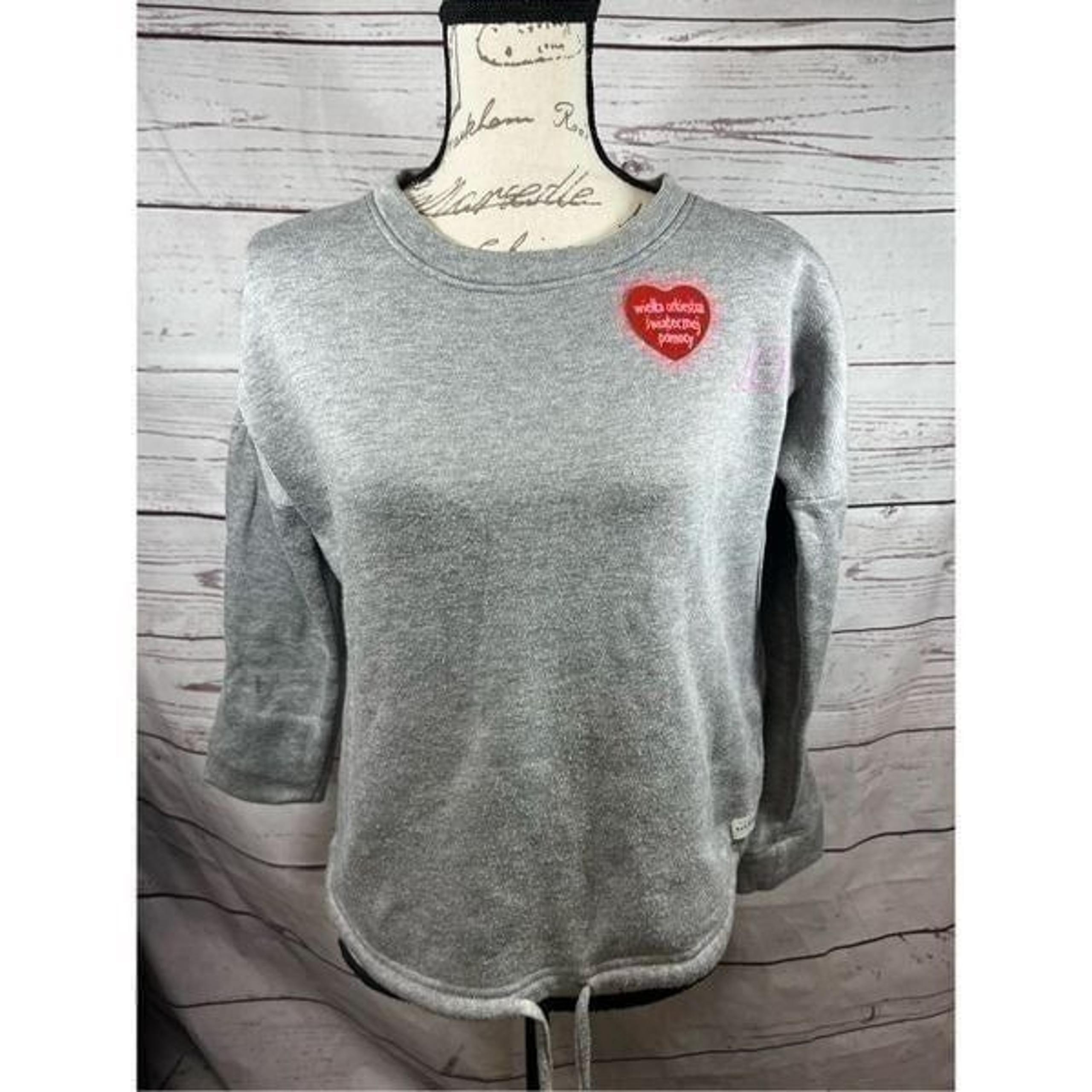 Rae Dunn XS gray new without tag gray pullover sweatshirt - 2335