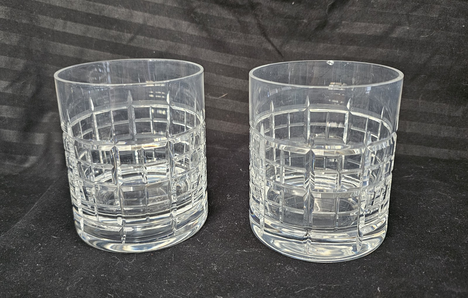 Waterford Fine Crystal Marquis Grid, Set of 2 Double Old Fashioned Glasses