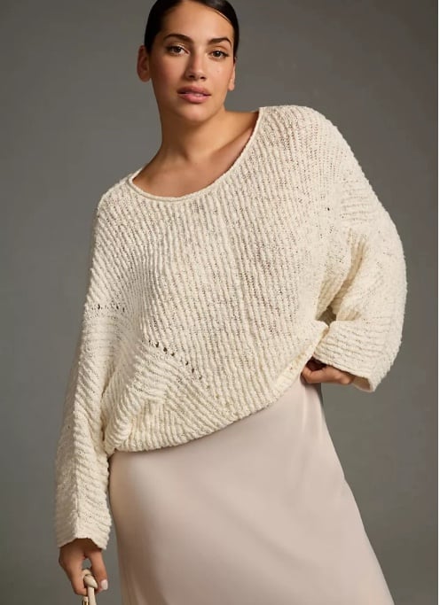 NWT By Anthropologie Crewneck Batwing Sweater Sz L