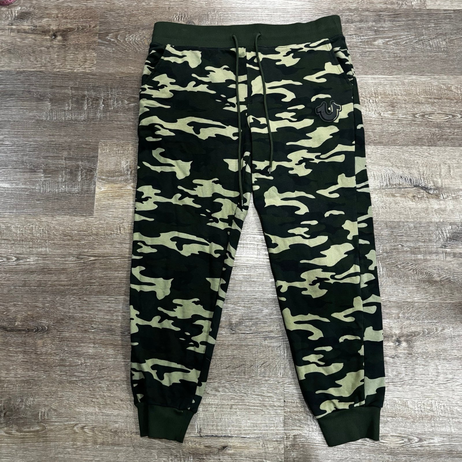 True Religion Camo Joggers Mens Size L Fleece Athletic Pants