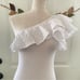 Zara One Shoulder Ruffle Bodysuit Stretch One Piece Top White (Size S)