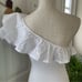 Zara One Shoulder Ruffle Bodysuit Stretch One Piece Top White (Size S)