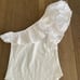 Zara One Shoulder Ruffle Bodysuit Stretch One Piece Top White (Size S)