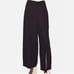 New OZAI N KU Black Front Slit High Waist Elastic Waist Wide Leg Pants Size XS