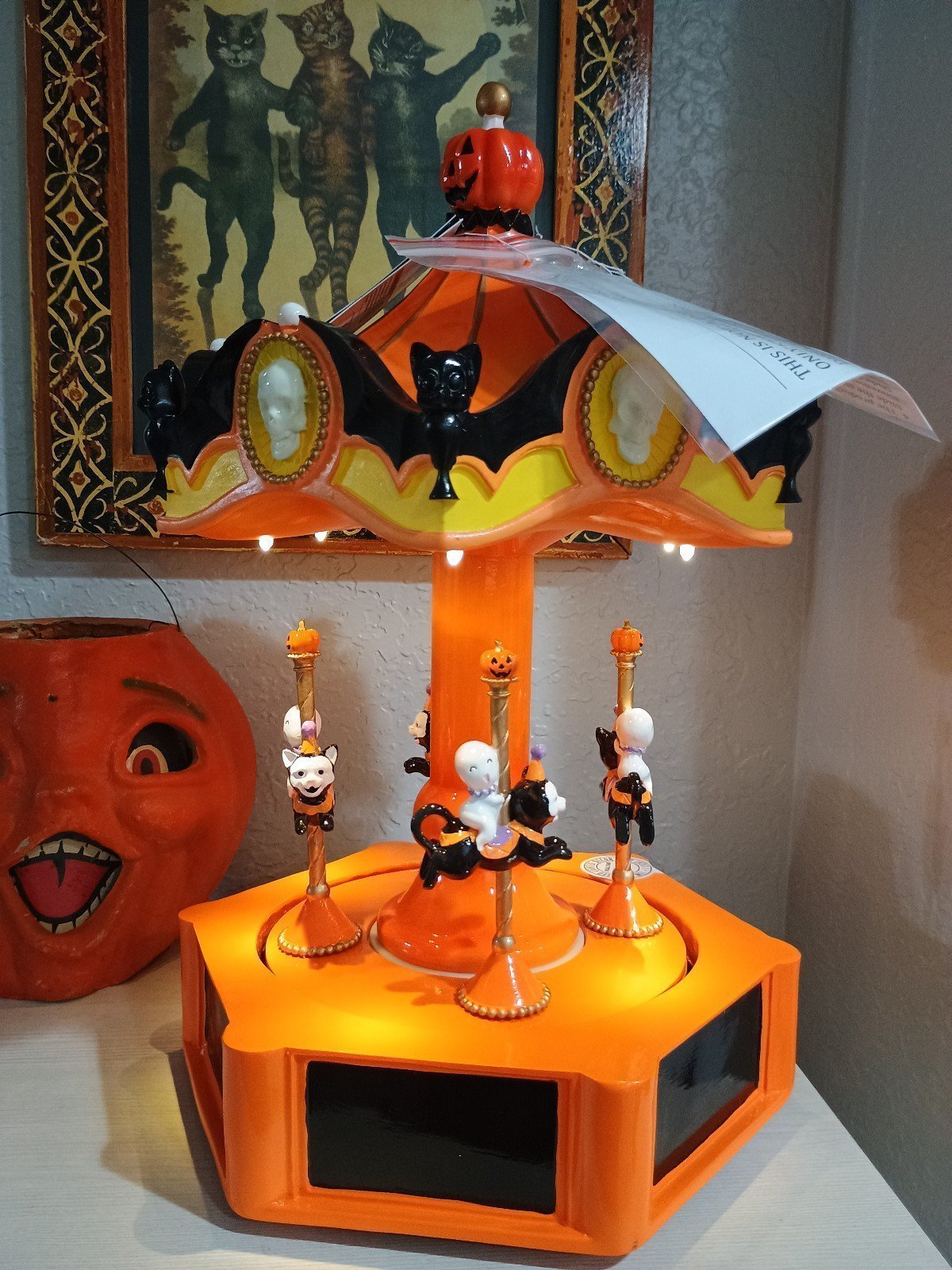 Martha Stewart Musical LED Carousel Halloween Pumpkin NWT