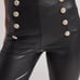 NEW Generation Love Size XL Women's Dawson Vegan Leather Button Leggings - Black