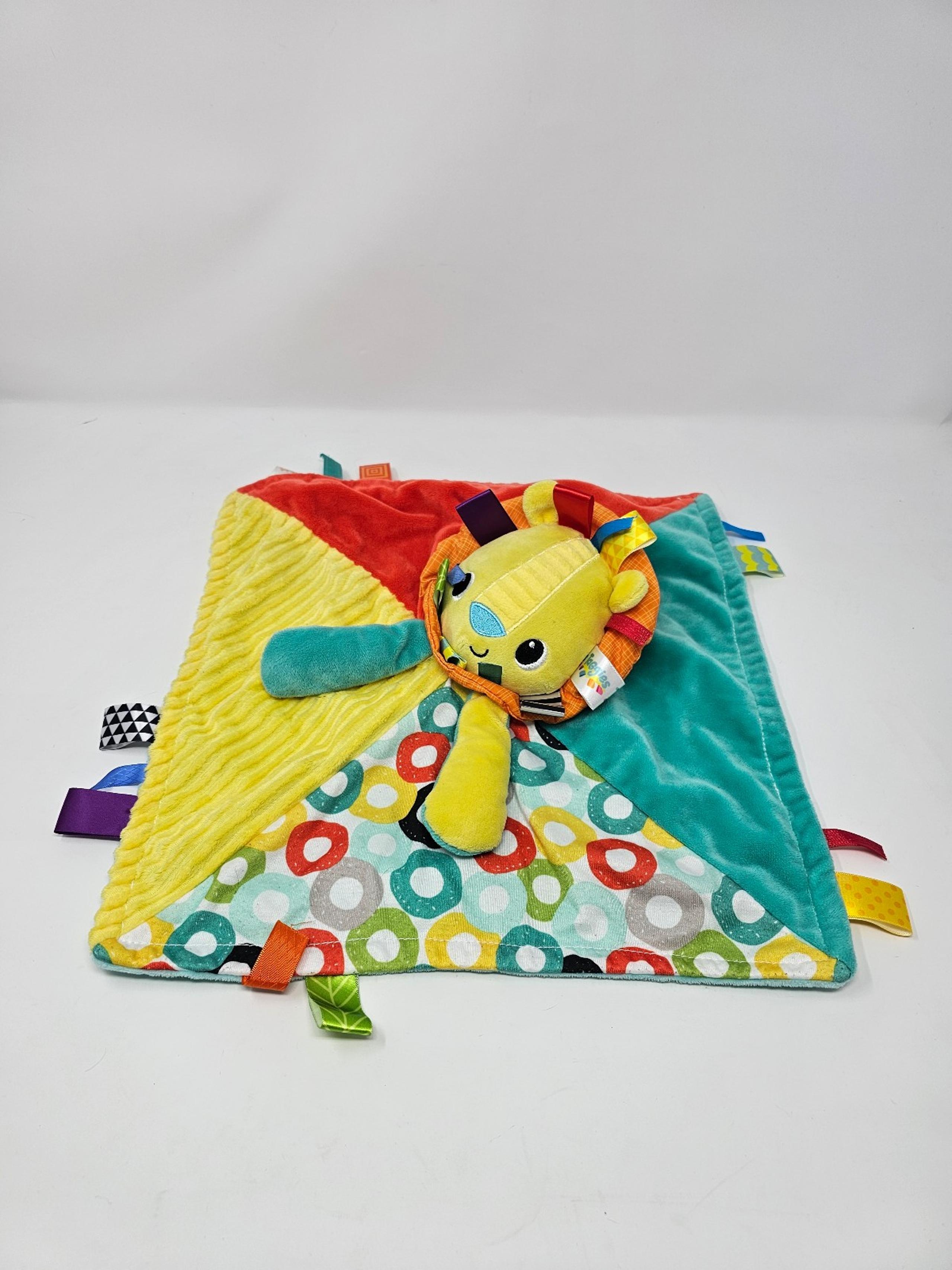 Bright Starts Taggies Lion Lovey Plush Yellow Baby Security Blanket Toy Animal