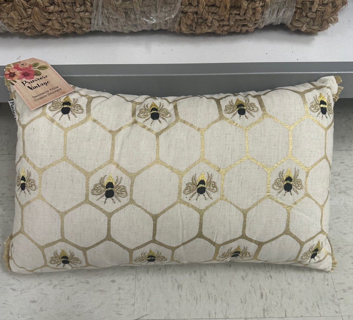 Honey Comb Bee Throw Pillow