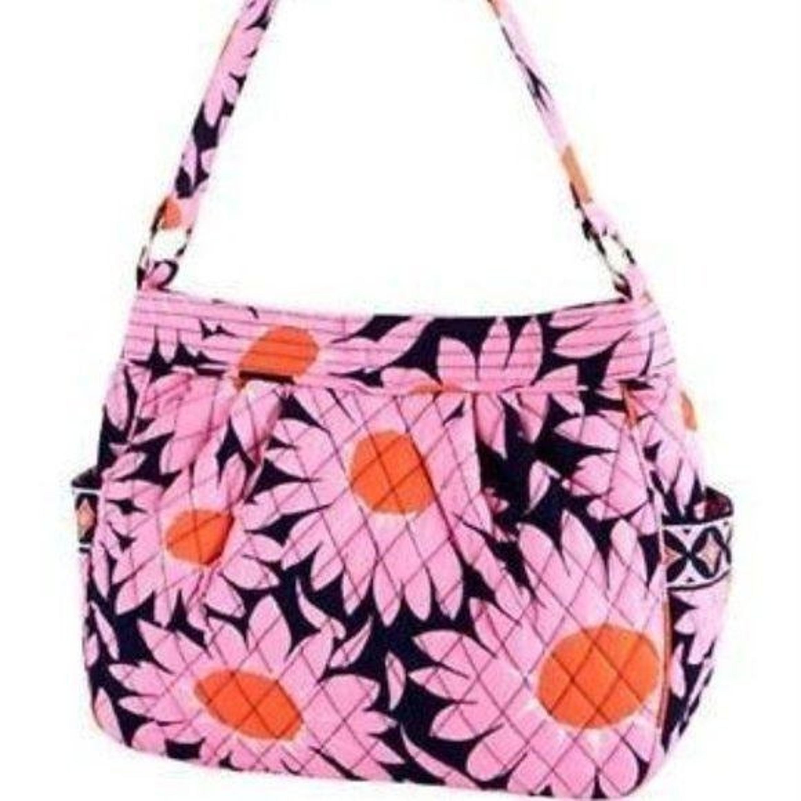 Vera Bradley Loves Me Pink Floral Reversible Bag Purse Retired NEW