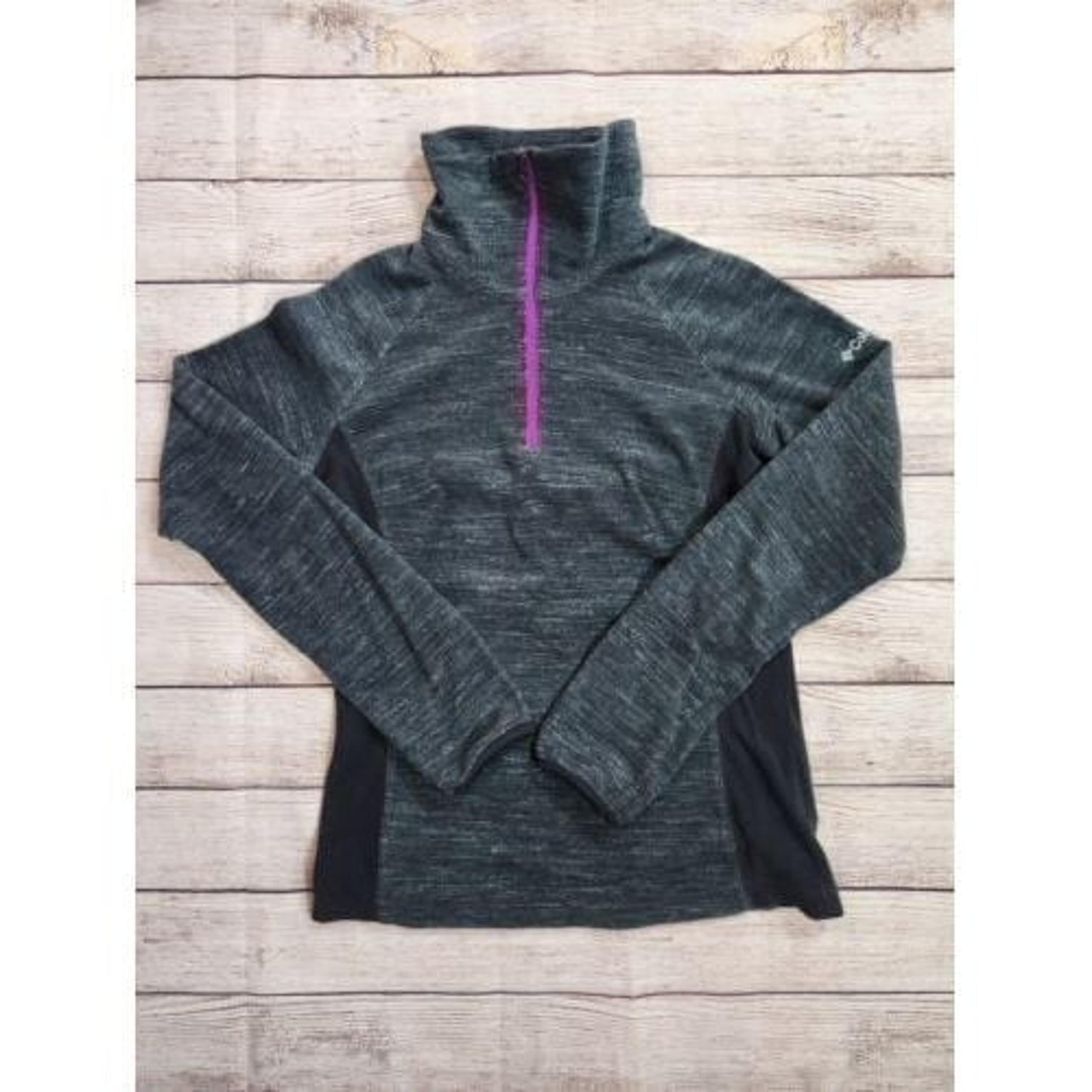 Columbia Artic Air Sweater Woman Large Quarter zip pull-over Purple Polyester