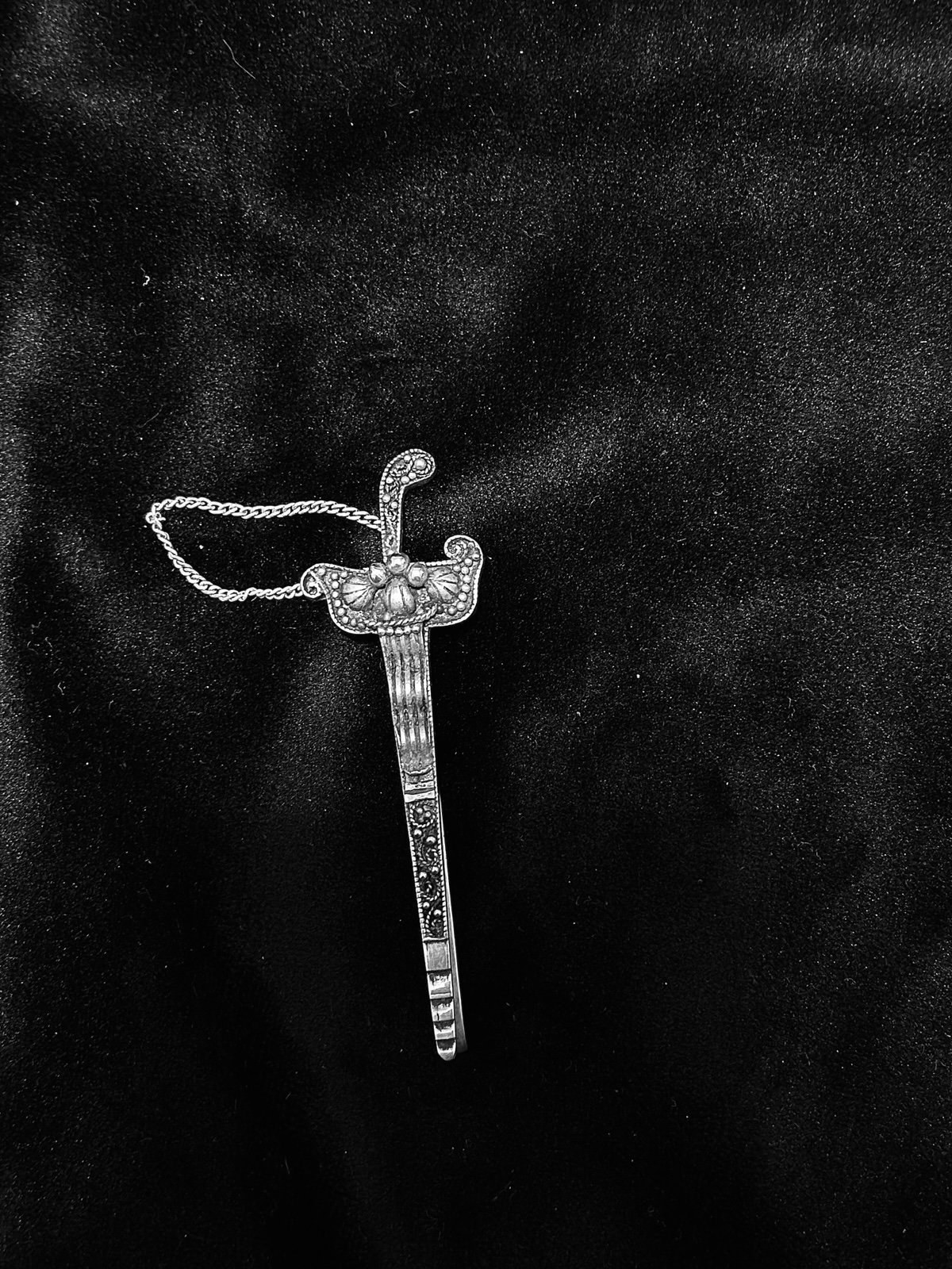 Antique Javanese 800 Silver Kris Keris Brooch