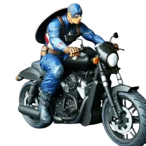 3d printed 1/8 scale Captain America on Motorcycle Statue