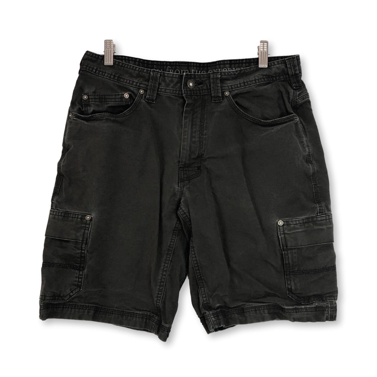 Prana Mens Murray Cargo Shorts Size 32 Charcoal Relaxed Fit Casual Outdoor