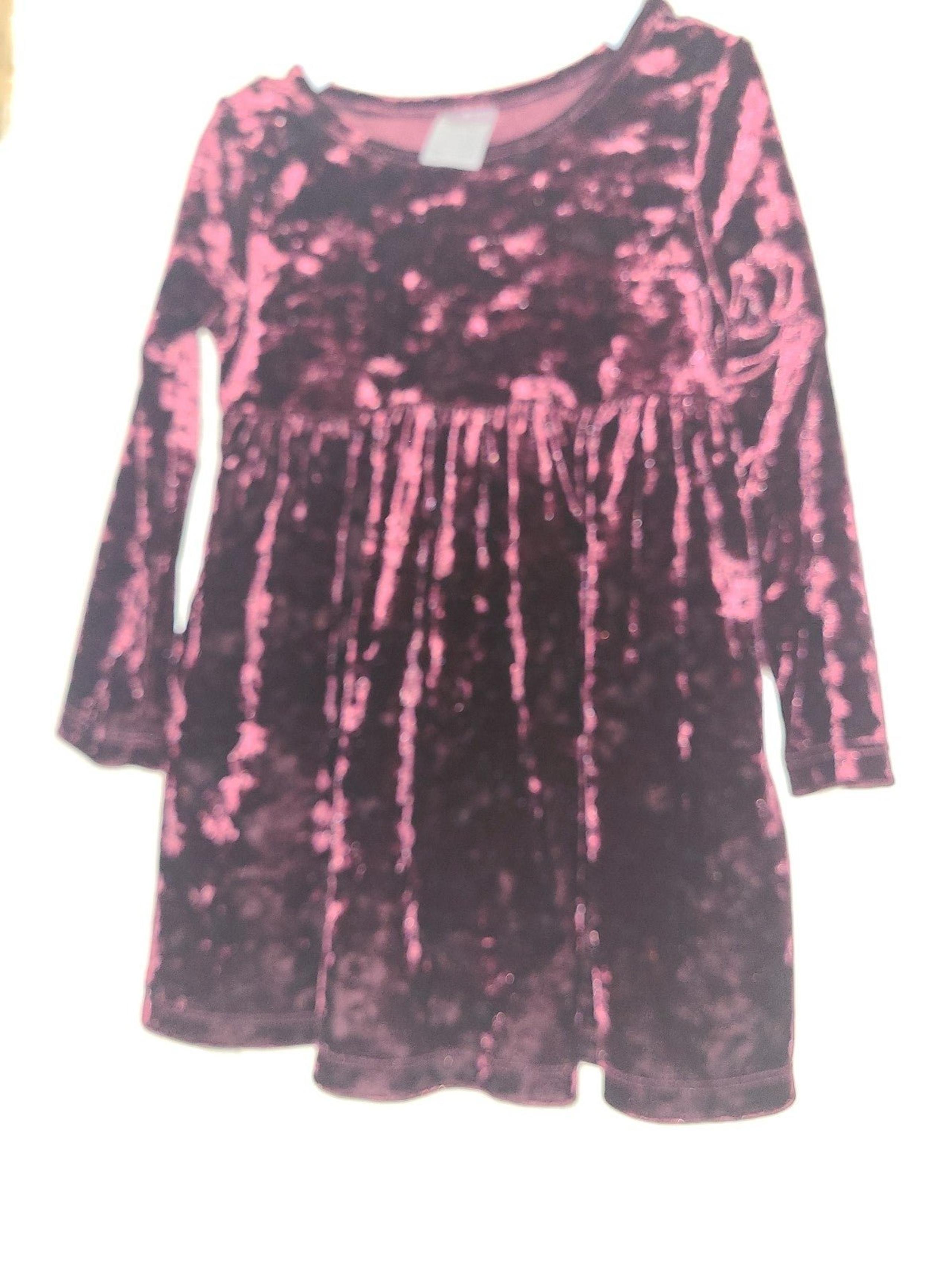 healthtex Toddler Burgundy Velour Dress Sz 2T