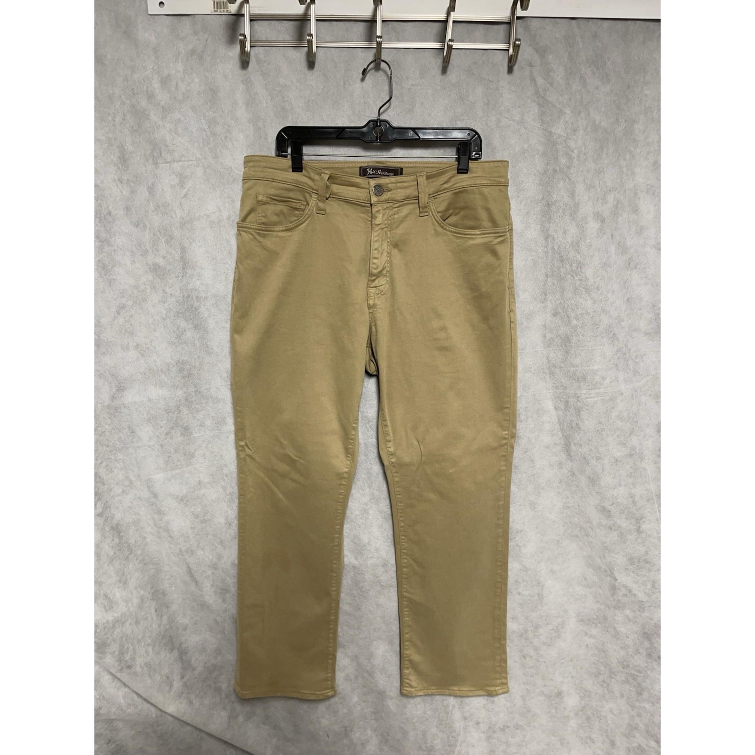 34 Heritage Pants Men's 36X30 Beige Chino Twill Straight Outdoor Casual Hybrid