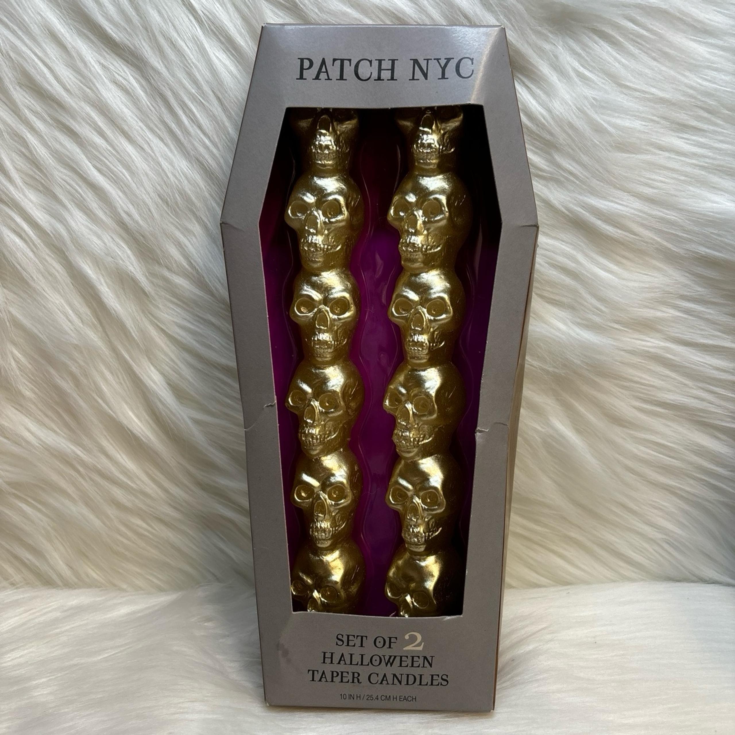 Gold Skulls Candles Set Of 2