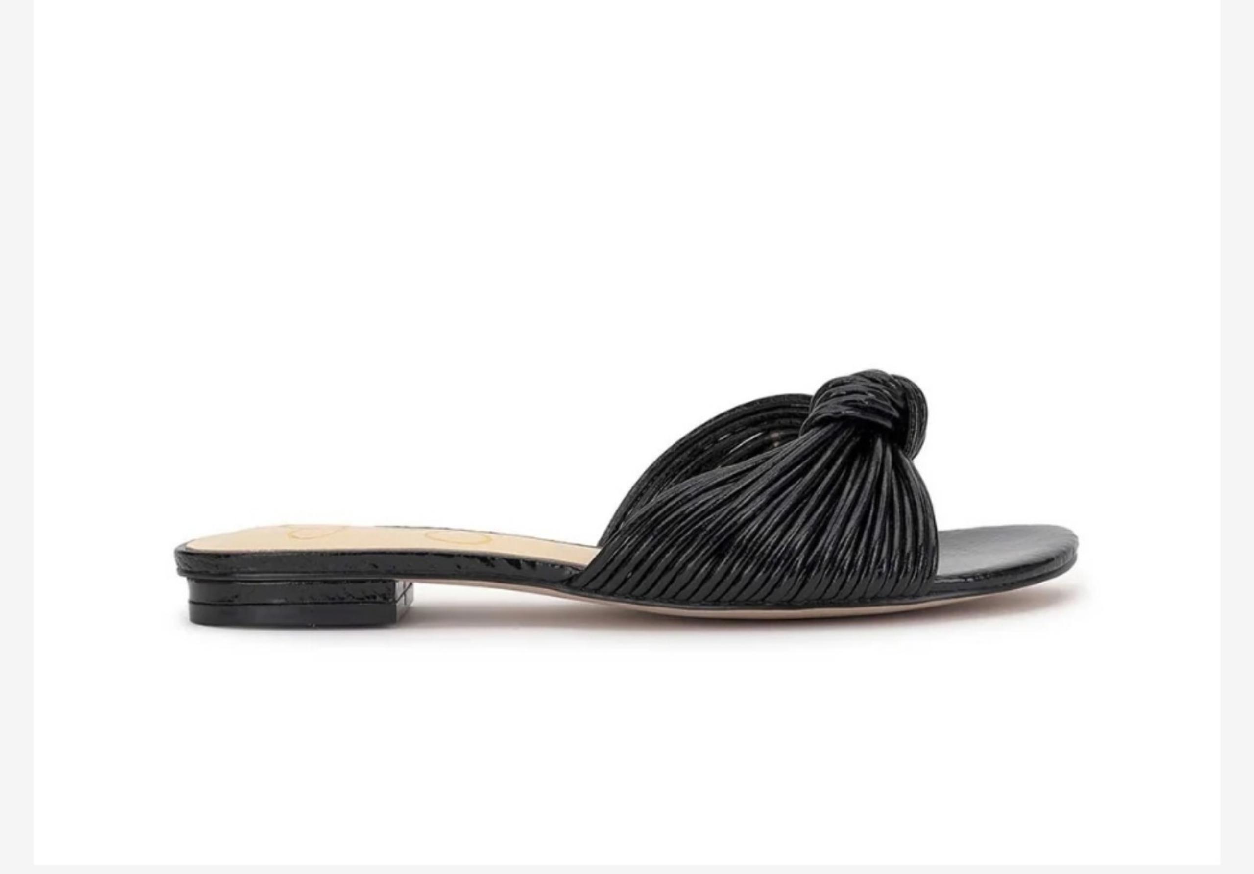 Jessica Simpson Dydra Sandal Knotted Flat Sandal in Black, Size 6.5 M Women’s
